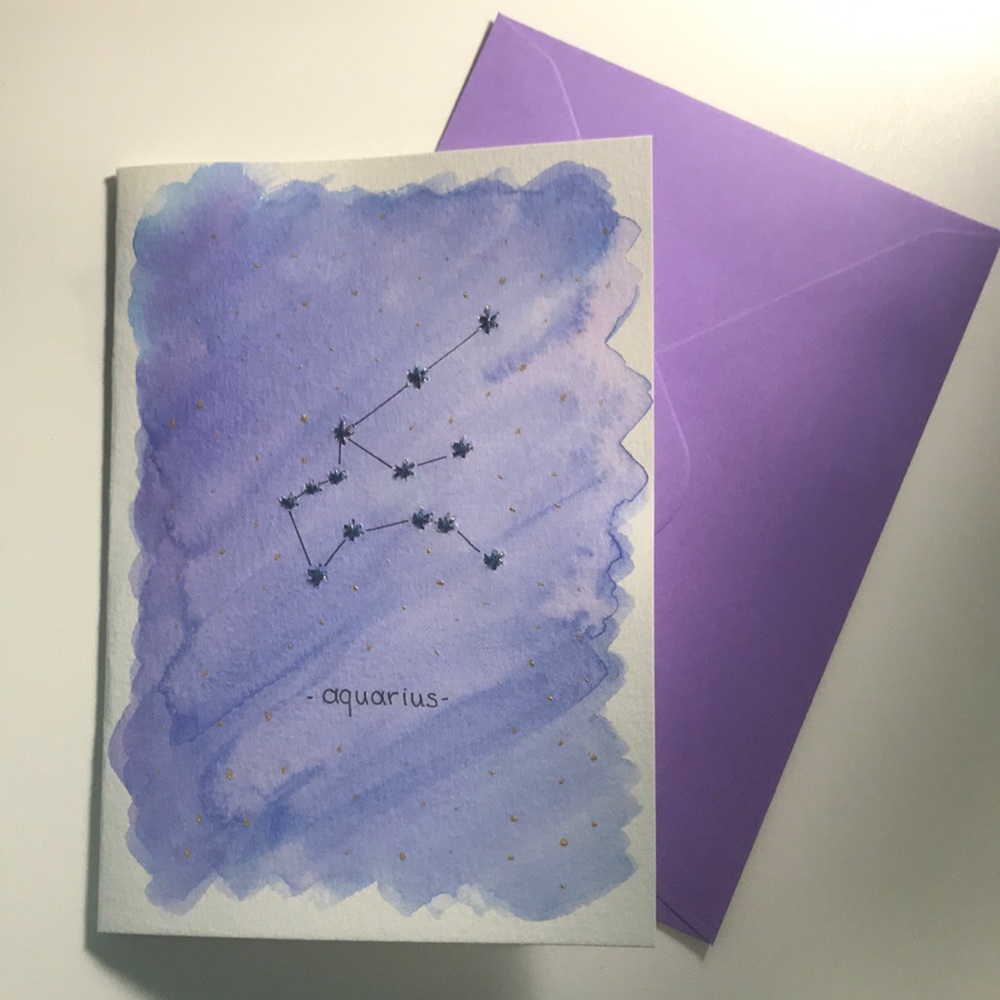 3 / $22 Handmade Cards | Aquarius
